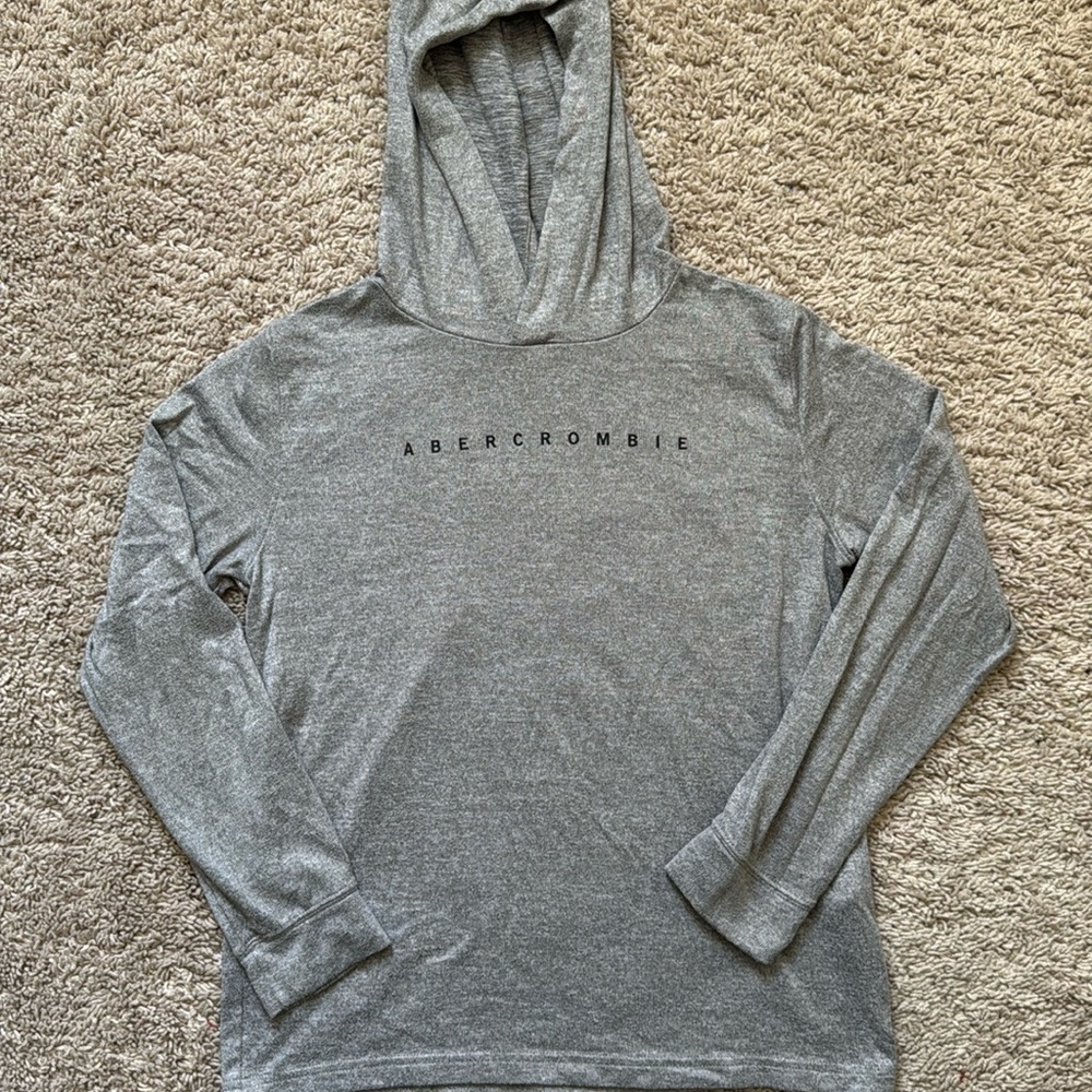 Boys gray hooded Long Sleeve, Abercrombie Kids, size 9/10